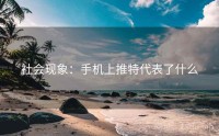 社会现象：手机上推特代表了什么